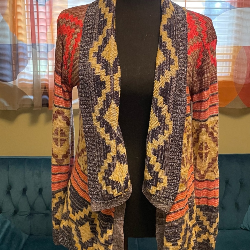 Multicolor Geometric Pattern Women's Sweater